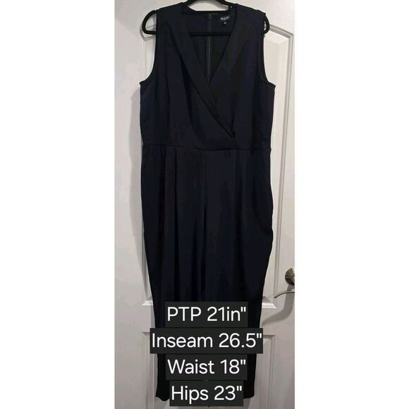 Madewell Pants - Madewell Tuxedo Jumpsuit Ankle‎ Pants Women's 14 Black Blue Pockets EUC